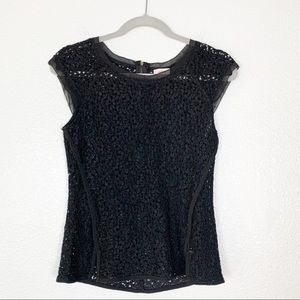 Pixley | Lace peplum Black Top